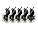 DELTACO RGB Casters,Wheels,5-pack GAM-141 for Gaming Chairs (7333048057211)