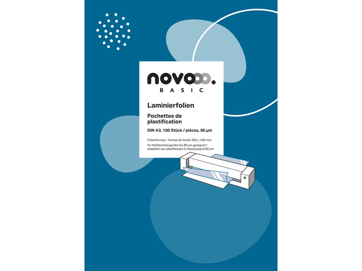 NOVOOO Laminierfolie A3 47100000 glanz, 80my 100 Stück (9010729047959)