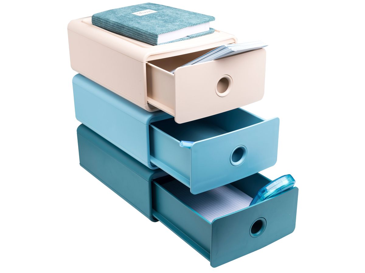 EXACOMPTA Cassettiera SKANDI A5+ 315434D Tiny Box, 1 scomp., blu pac. (9002493515437)