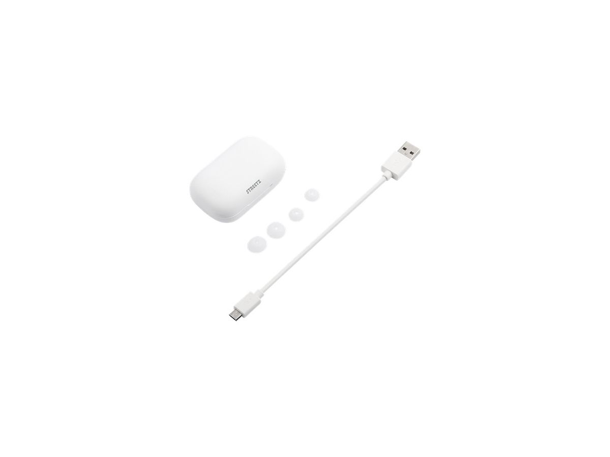 STREETZ TWS dual earbuds,white TWS-1111 w ChargeCase (7333048049339)