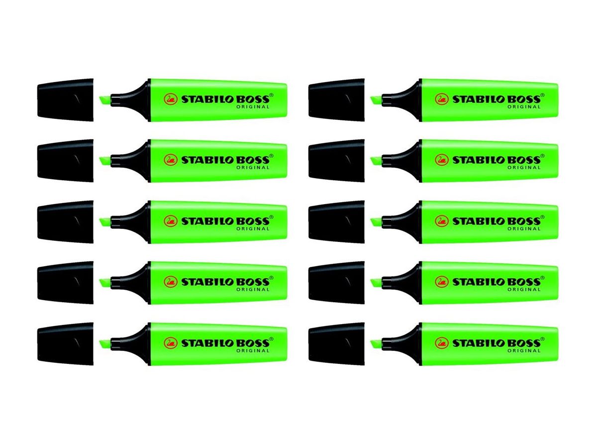 STABILO Boss Marker Original 2-5mm 70/33-10 grün 10 Stück (4006381215749)