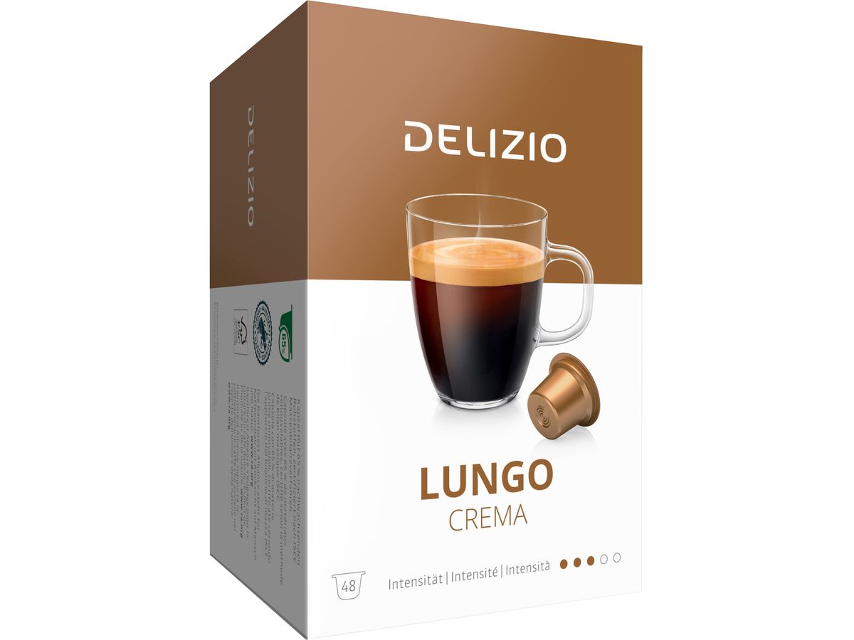 DELIZIO Kaffeekapseln 10168322 Lungo Crema 48 Stk. (7617014129882)