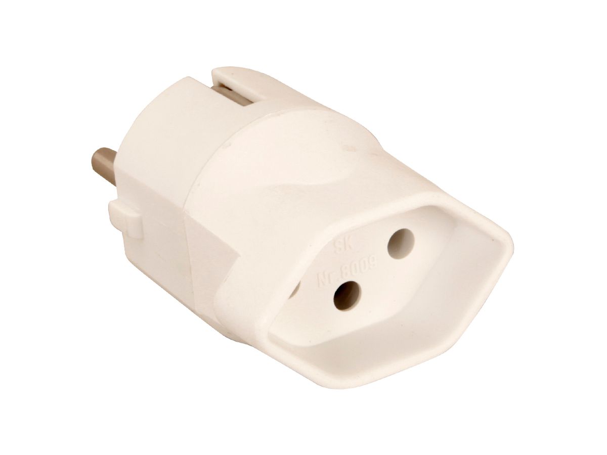 S-ELECTRO Reisestecker 4.8009 weiss,D-CH schutzgeerdet (7611453080094)