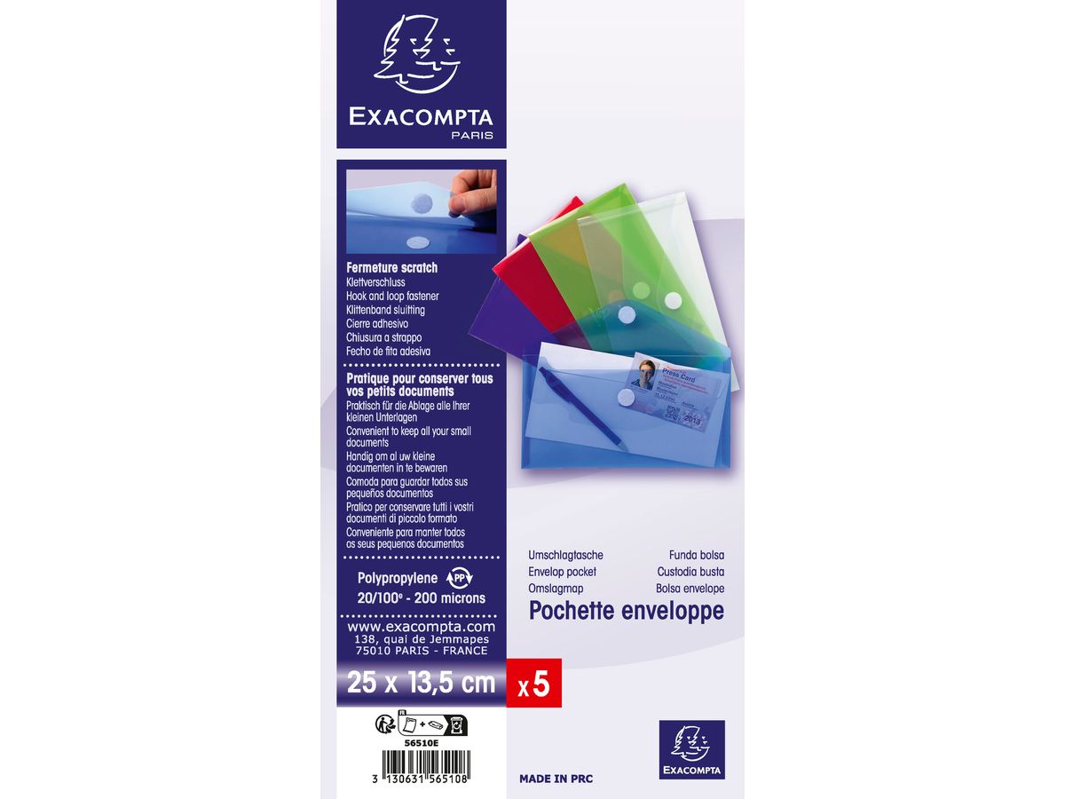 EXACOMPTA Porte-documents 250x300mm 56510E PP, assorti (3130631565108)