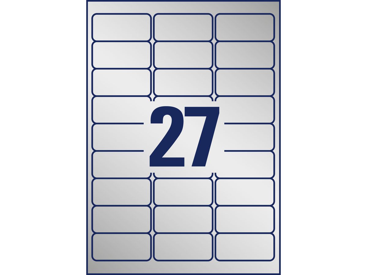 AVERY ZWECKFORM Etichette Targh. 63,5x29,6mm L6011-20 argento 540pz./20fl. (4004182060117)