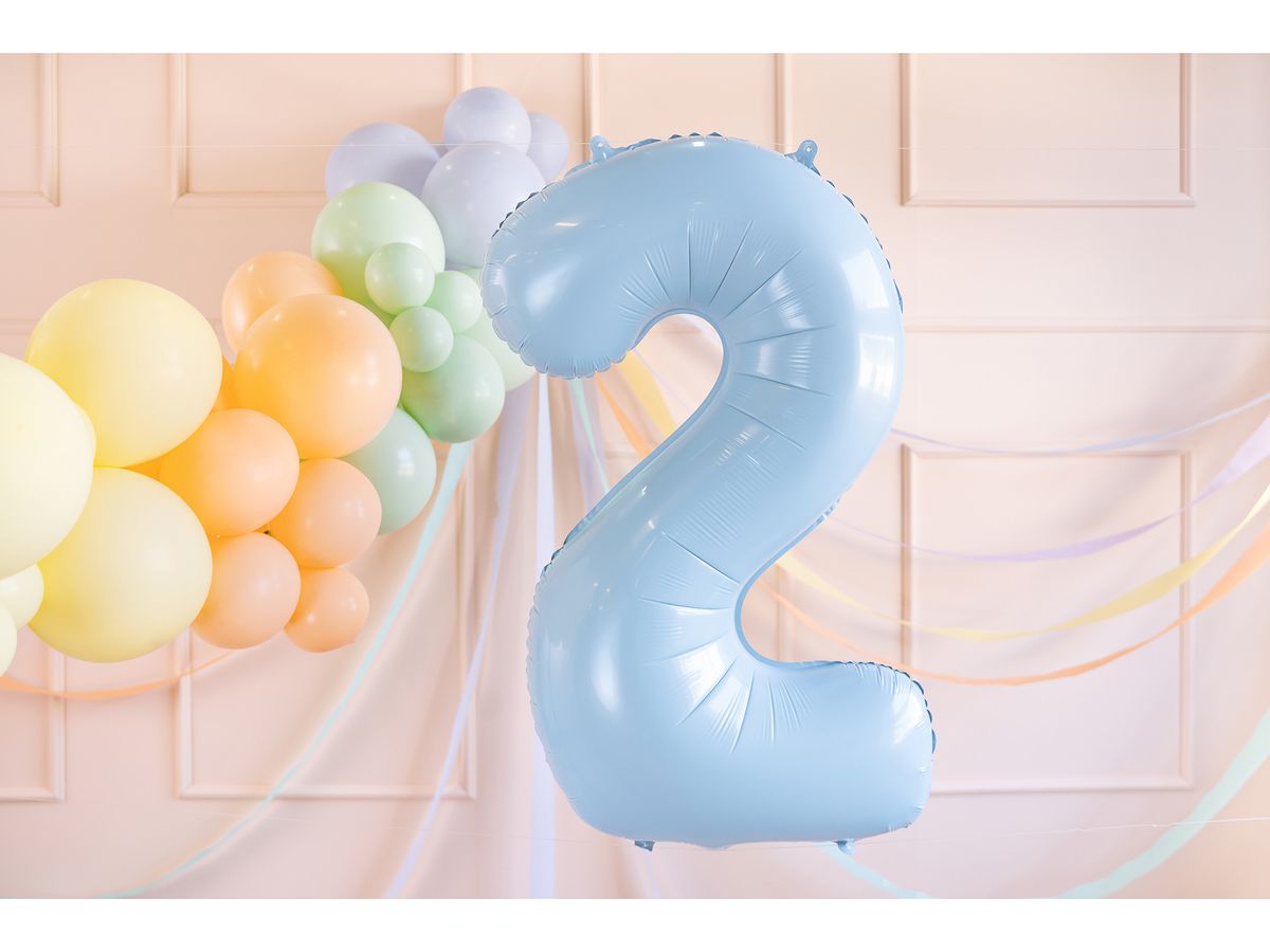 PARTYDECO Ballon en plastique no. 2 72cm FB230P2001J bleu clair (5904555034624)