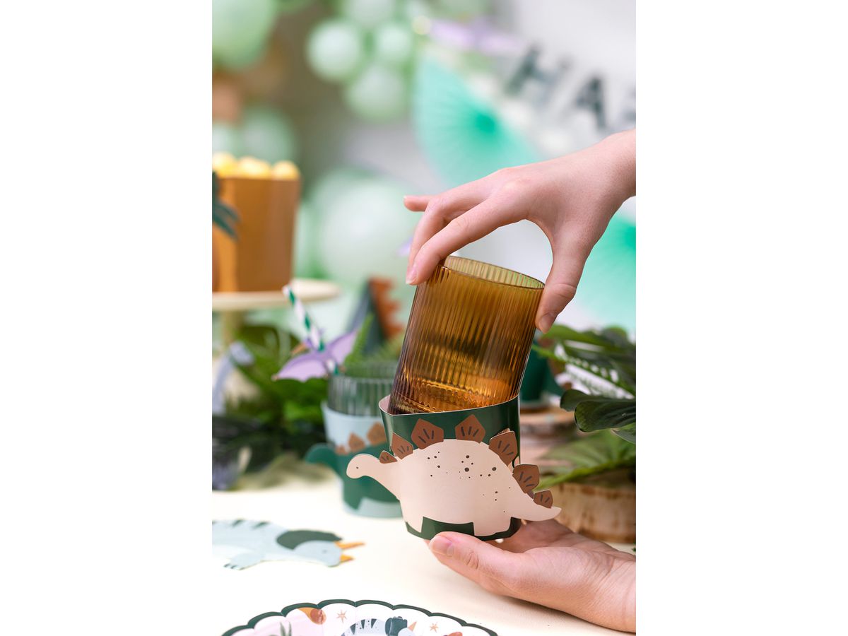 PARTYDECO Braccialetti per bicchieri NKP2 Dinosauro 6 pezzi (5904555026520)