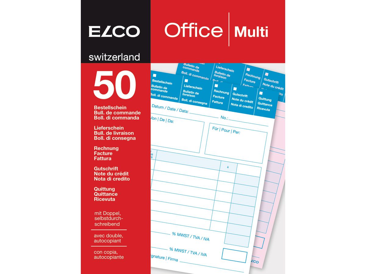 ELCO Multifunktion Formular A6 74596.19 60g 50x2 Blatt (7610425287806)