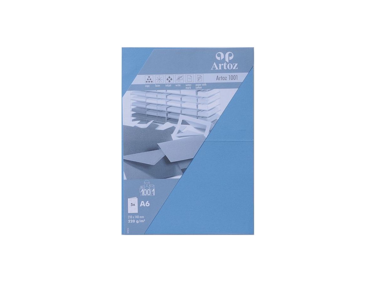 ARTOZ Karten 1001 A6 107322264 220g, marienblau 5 Blatt (7612450704860)