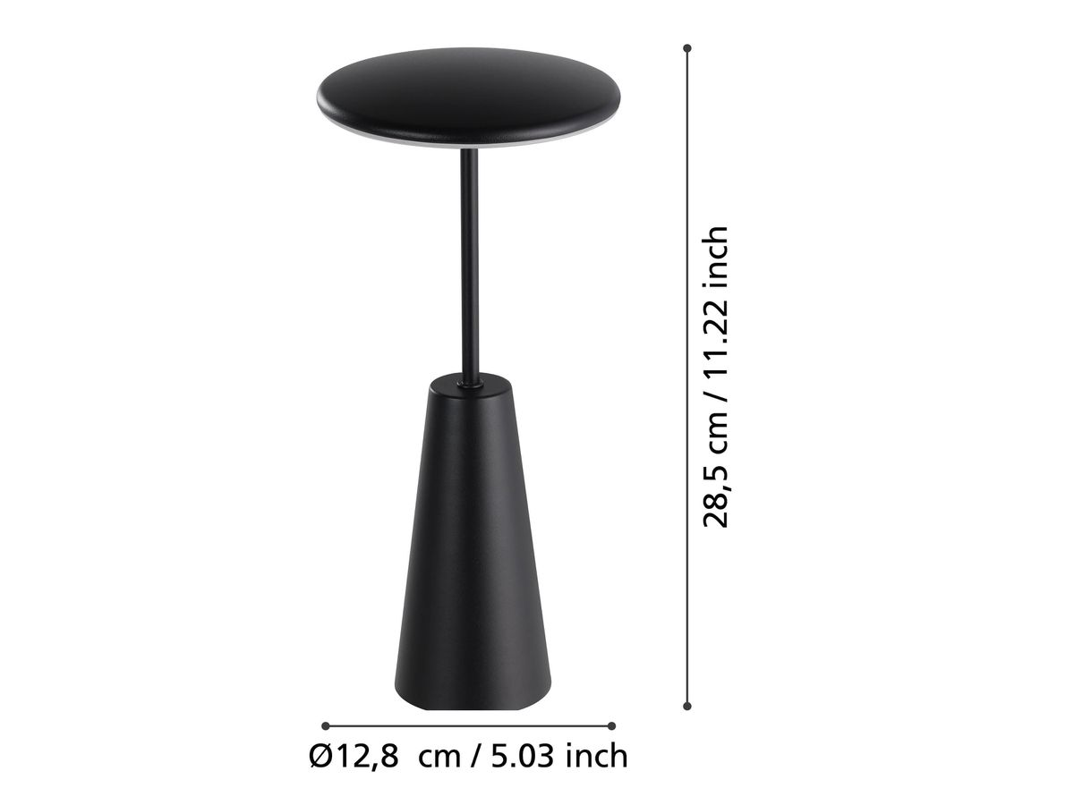 EGLO Lampe de table Piccola 900925 noir, batterie (9008606277803)