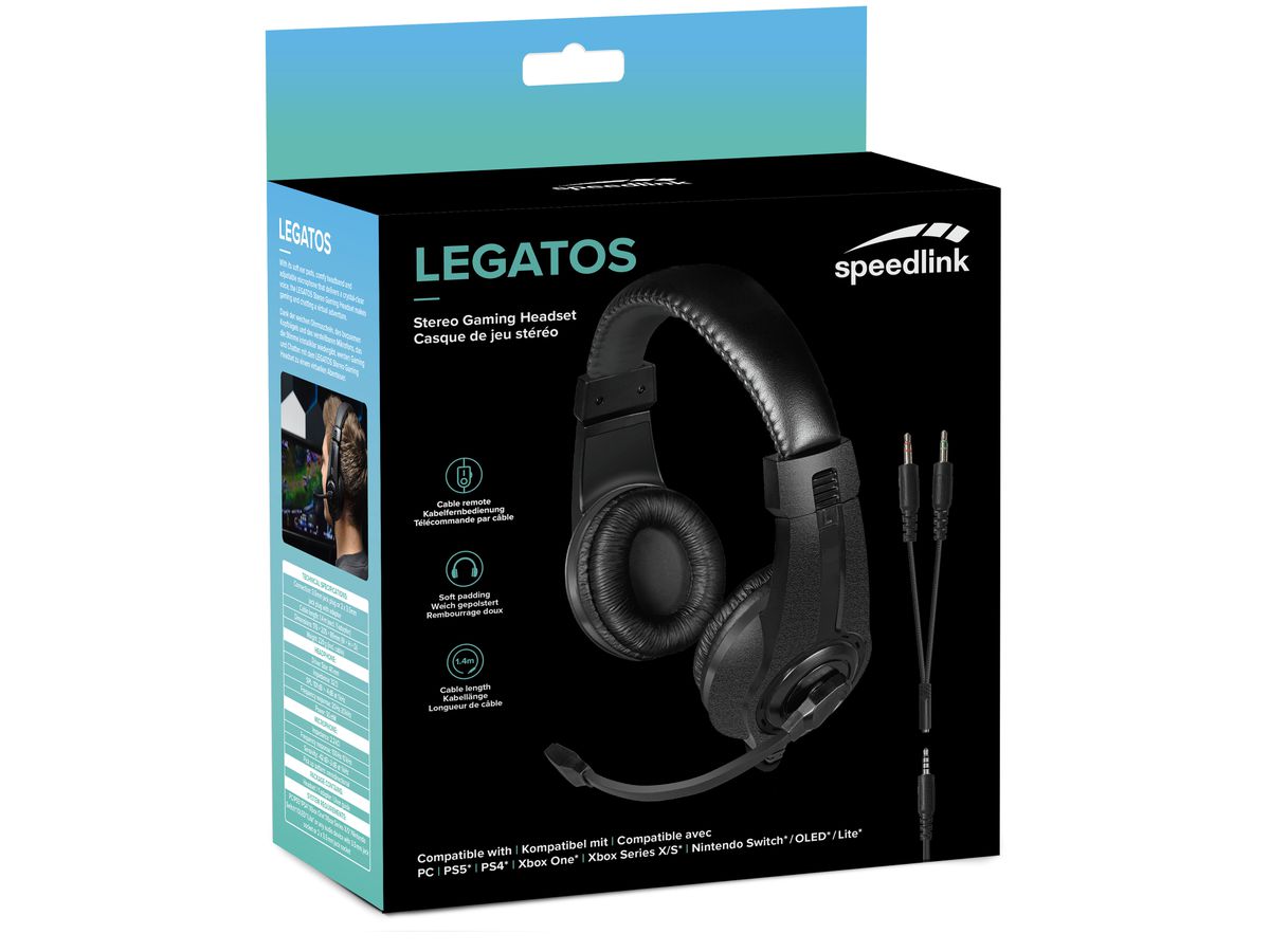 SPEEDLINK LEGATOS Gaming Headset SL-860014-BK PC,PS5,PS4,Xbox,NSW,Black (4027301772470)