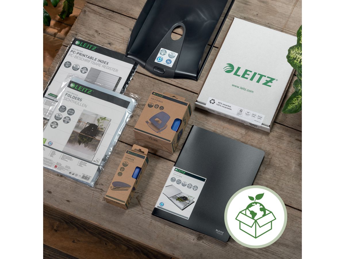 LEITZ Vaschette portadoc.Recycle A4 5227-50-30 blu, CO2 neutro (4002432134540)