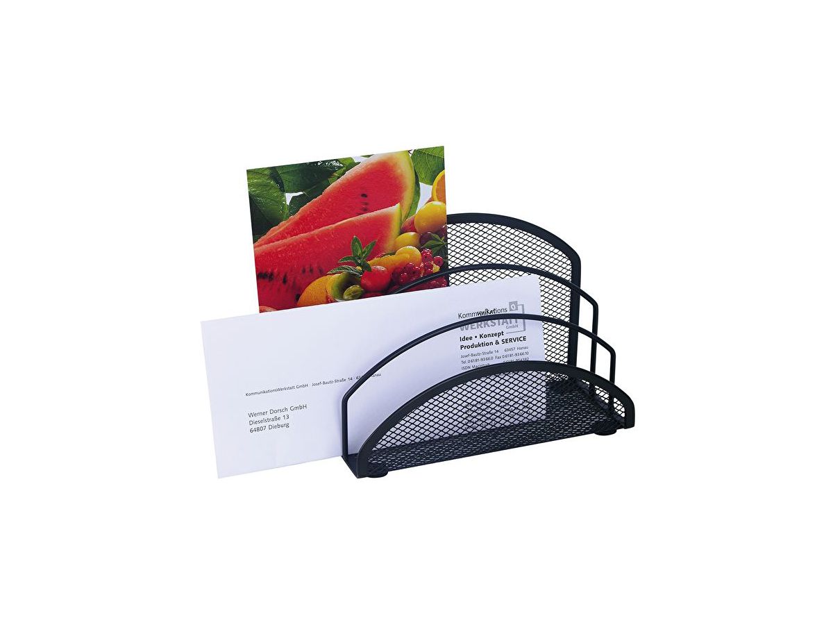 WEDO Présentoir pour lettres 65 301 3 compartements, noir (4003801792736)