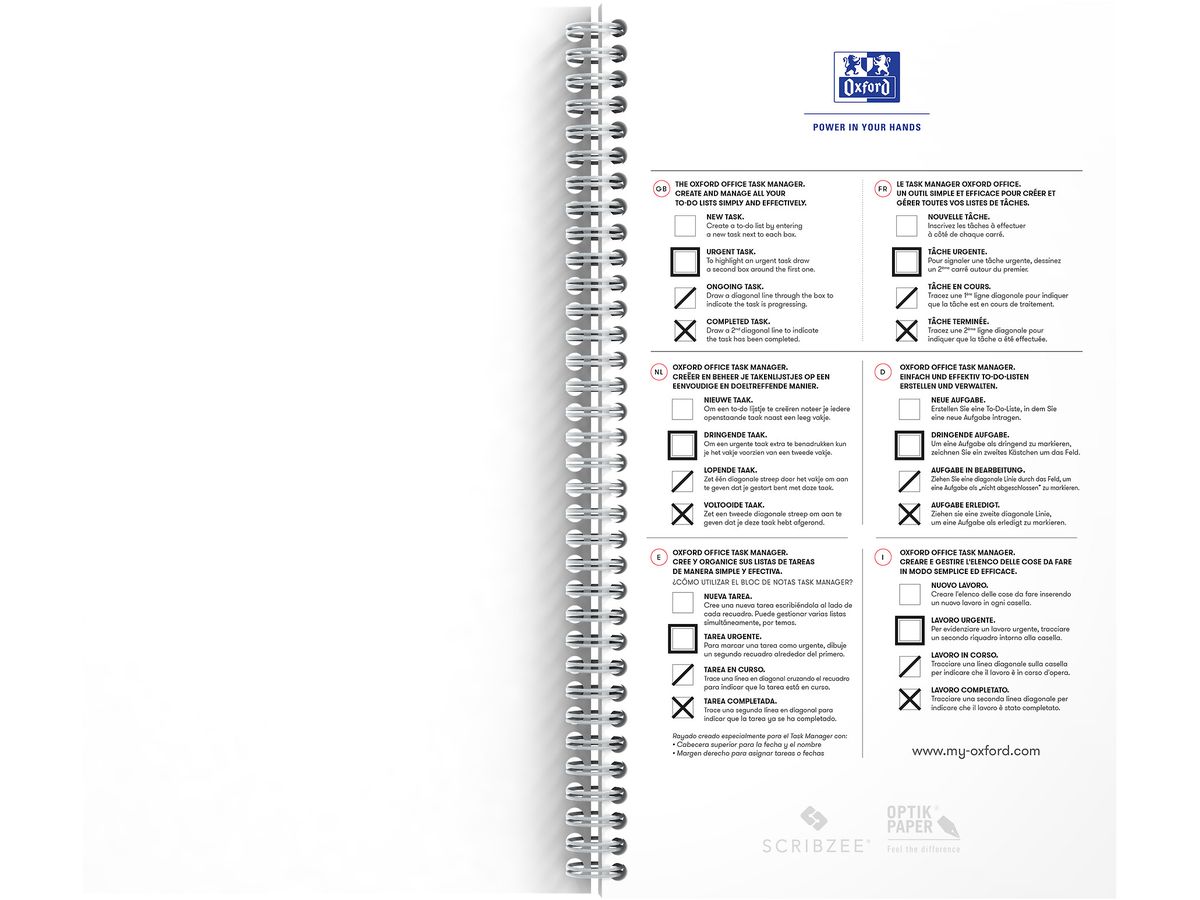 OXFORD Task Manager 141x246mm 400184966 foderato, aqua 115 fogli (5904017434139)
