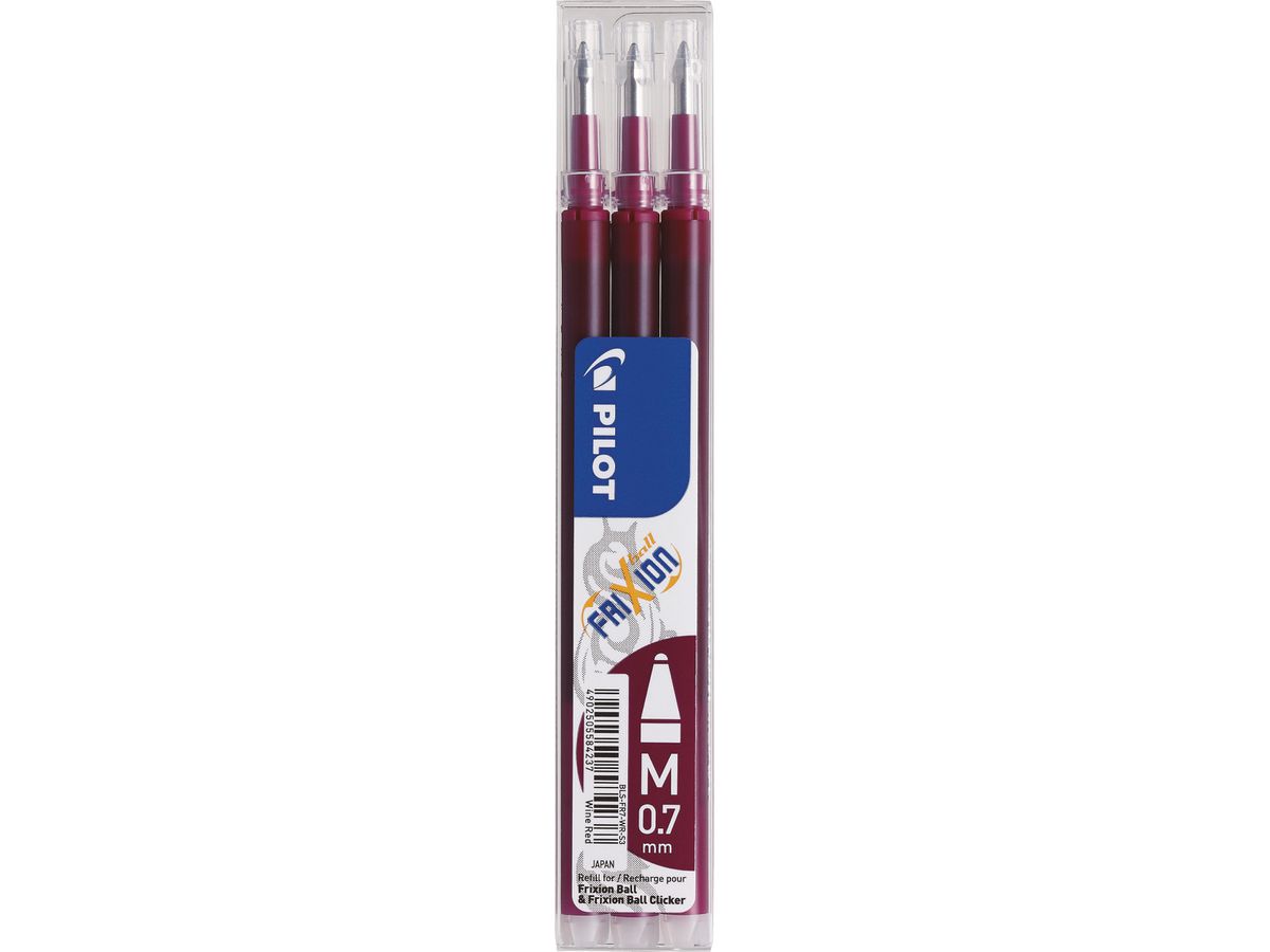 PILOT FriXion Refill 0.7mm BLS-FR7-WR bordeaux 3 pezzi (4902505584237)