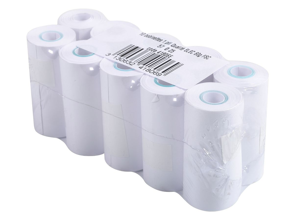EXACOMPTA Rollen Offset Papier 10 Stk. 41806E 57x25mmx6.5m für Kasse (3130632418069)