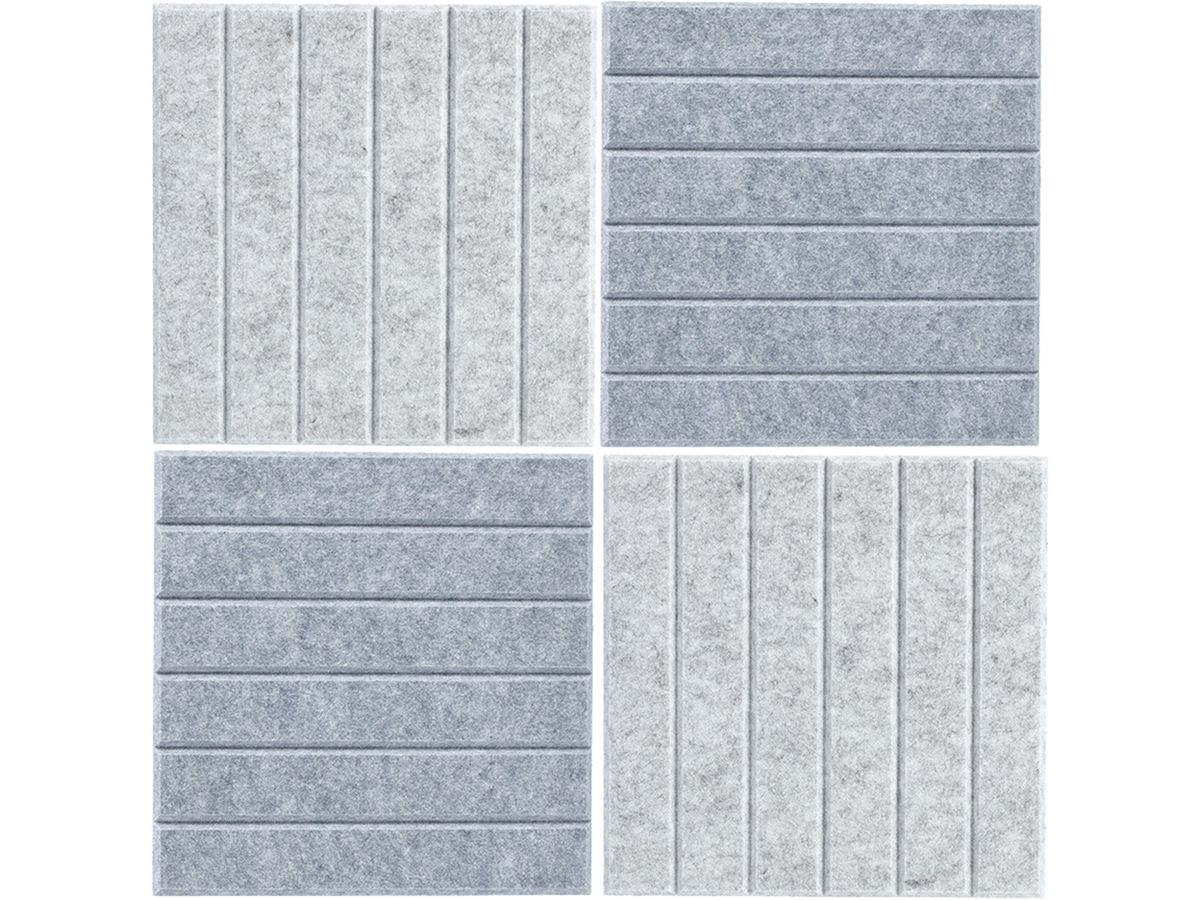 ZELLER Pinboard-Set, 4tlg. 30x30 cm 11579 hell-/dunkelgrau (4003368115795)