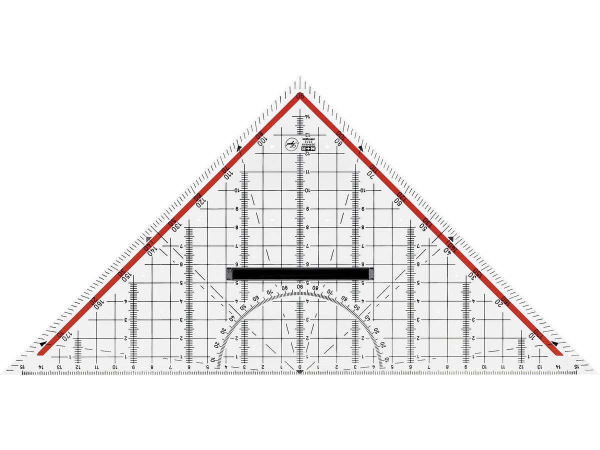 M+R Geometriedreieck 30cm 723320100 abnehmbarer Griff Acryl (4004627417001)