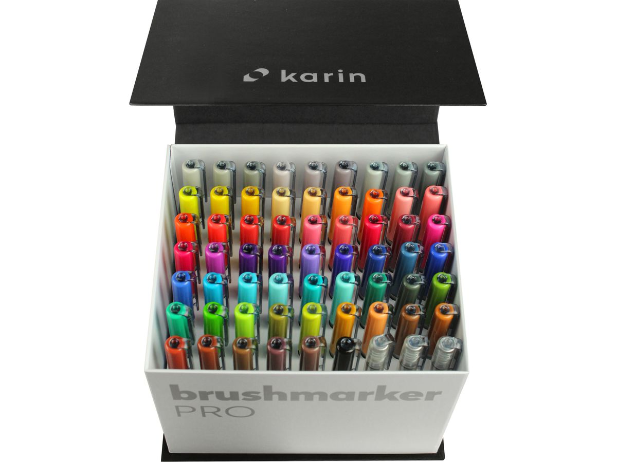 KARIN Brush Marker PRO 27C7 Mega Box 60 couleurs (5904446025663)