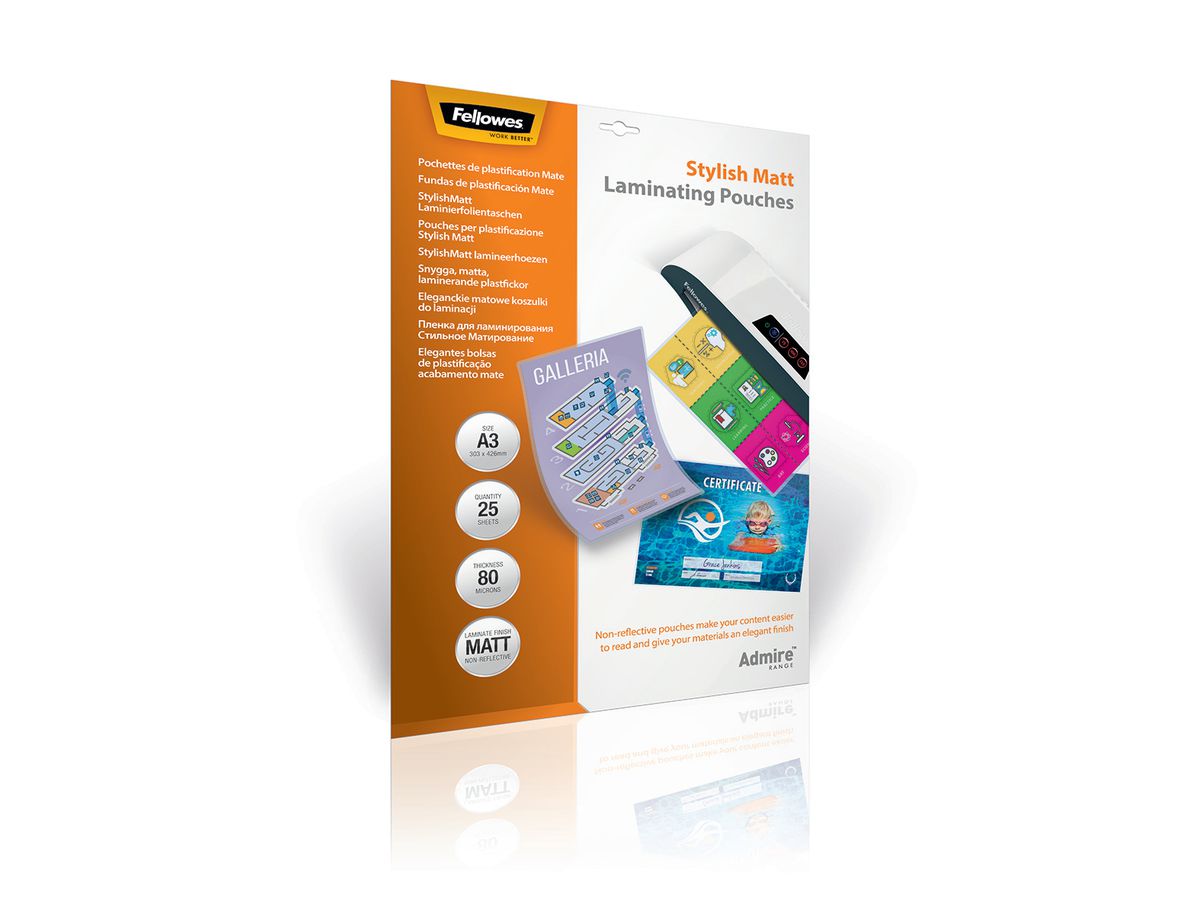 FELLOWES Laminiertasche A3 5602201 matt, Stylish 25 Stk. (0043859730889)