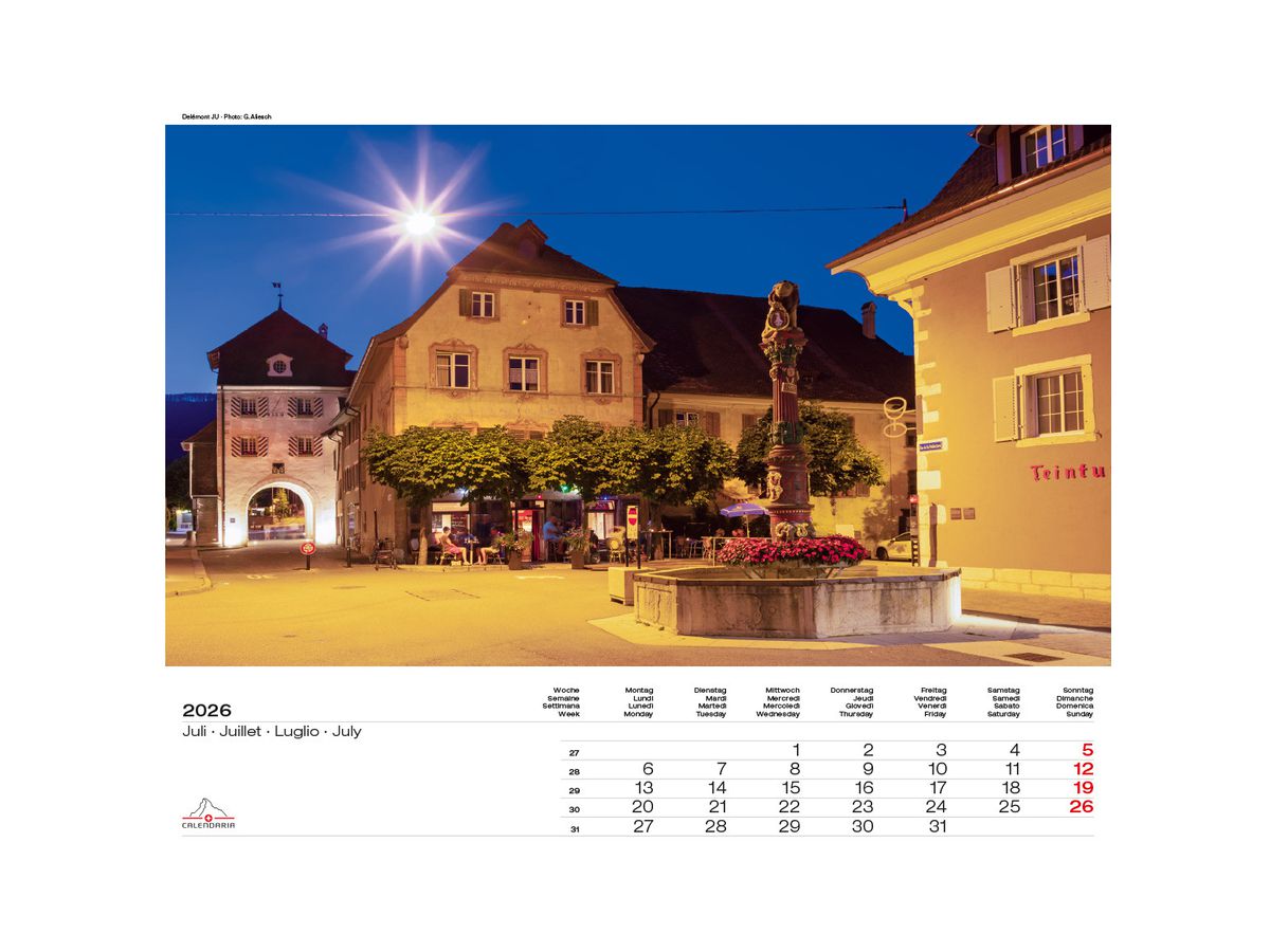 CALENDARIA Bildkalender 2026 9783036205090 Swiss Places ML 40x31cm (9783036205090)