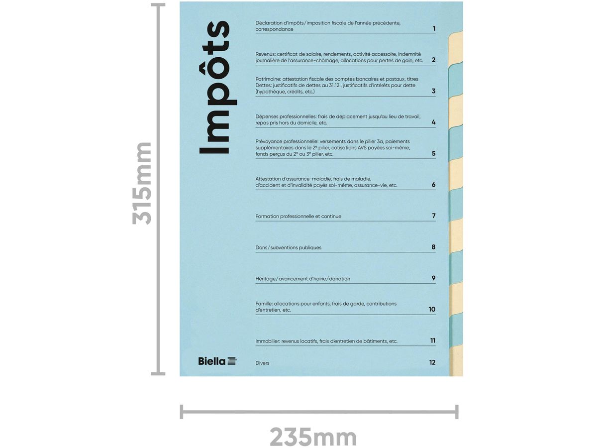 BIELLA Serviette de conf. FR A4 326011291U bleu/beige 320g, 12 pcs. (7611365464289)