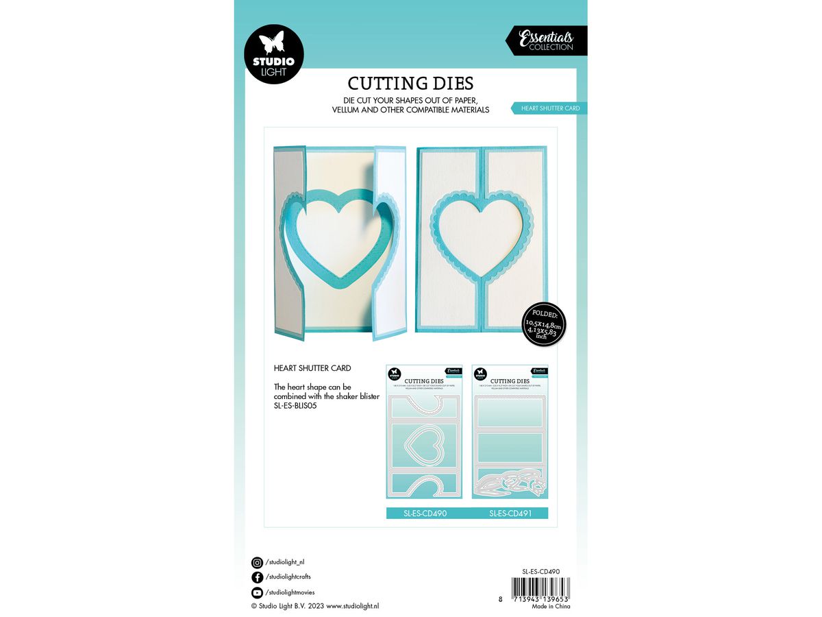 SIZZIX Stanzschablone 14.8x21x0.1cm CD490 Herz 9 Stück (8713943139653)