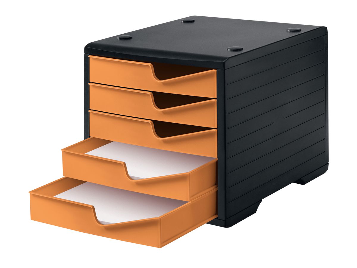 STYRO Styroswingbox 275-8430.419 schwarz/apricot 5 Schubladen (7612176086387)