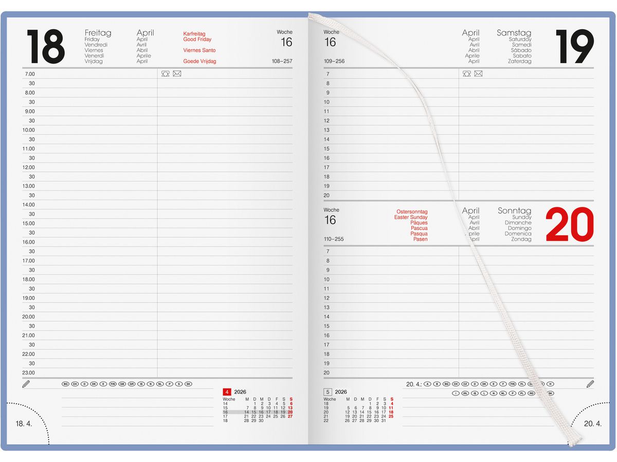 BIELLA Agenda Colorful 2026 809701050026U 1G/1P blu ML 14.5x20.5cm (7611365524532)