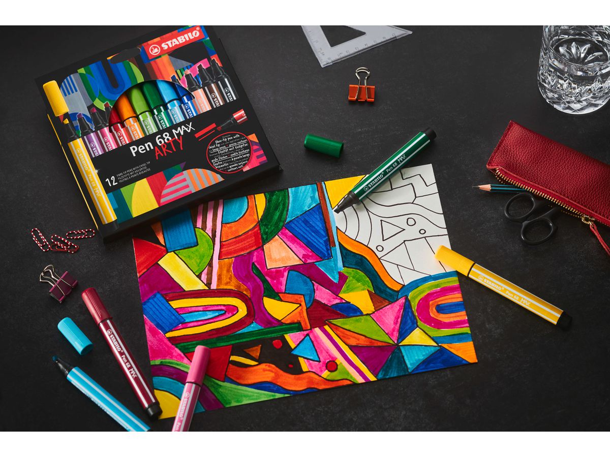 STABILO Fasermaler Pen 68 MAX Arty 768/20-20 ass., Metalletui 20 Stück (4006381590044)