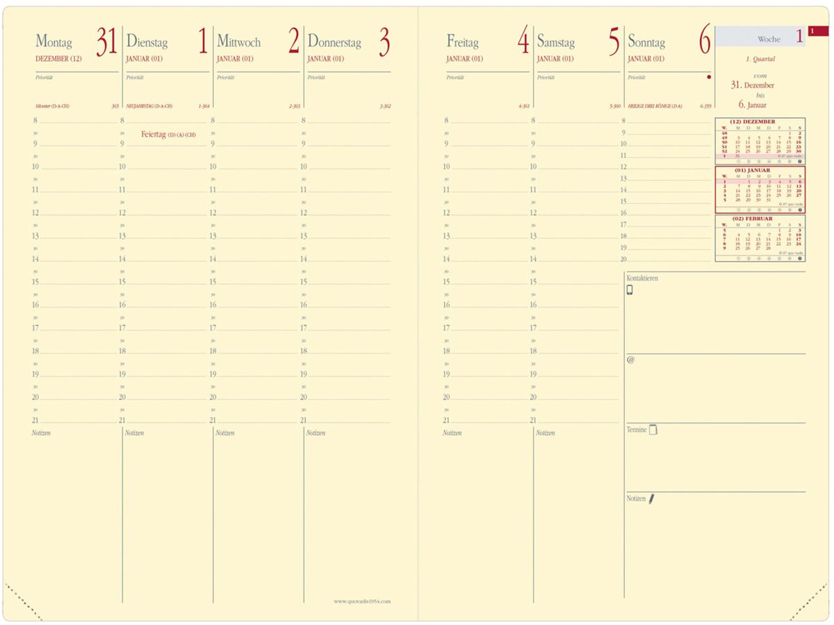 QUO-VADIS Agenda Soho Mini.Pres. 2026 286293Q 1S/2P nero DE 16x24cm (3371010200559)