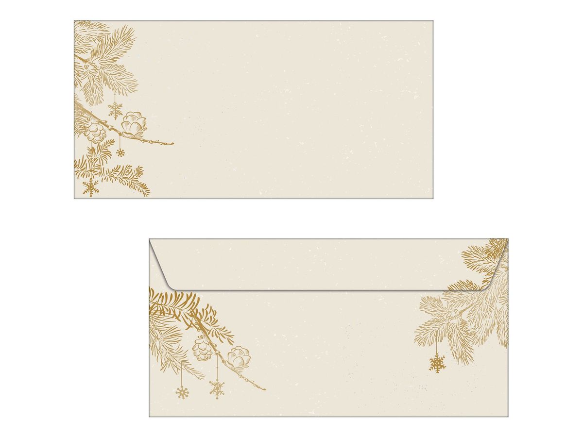 SIGEL Weihnachtsumschlag 11x22cm DU422 Golden Christmas 50 Stück (4004360786549)