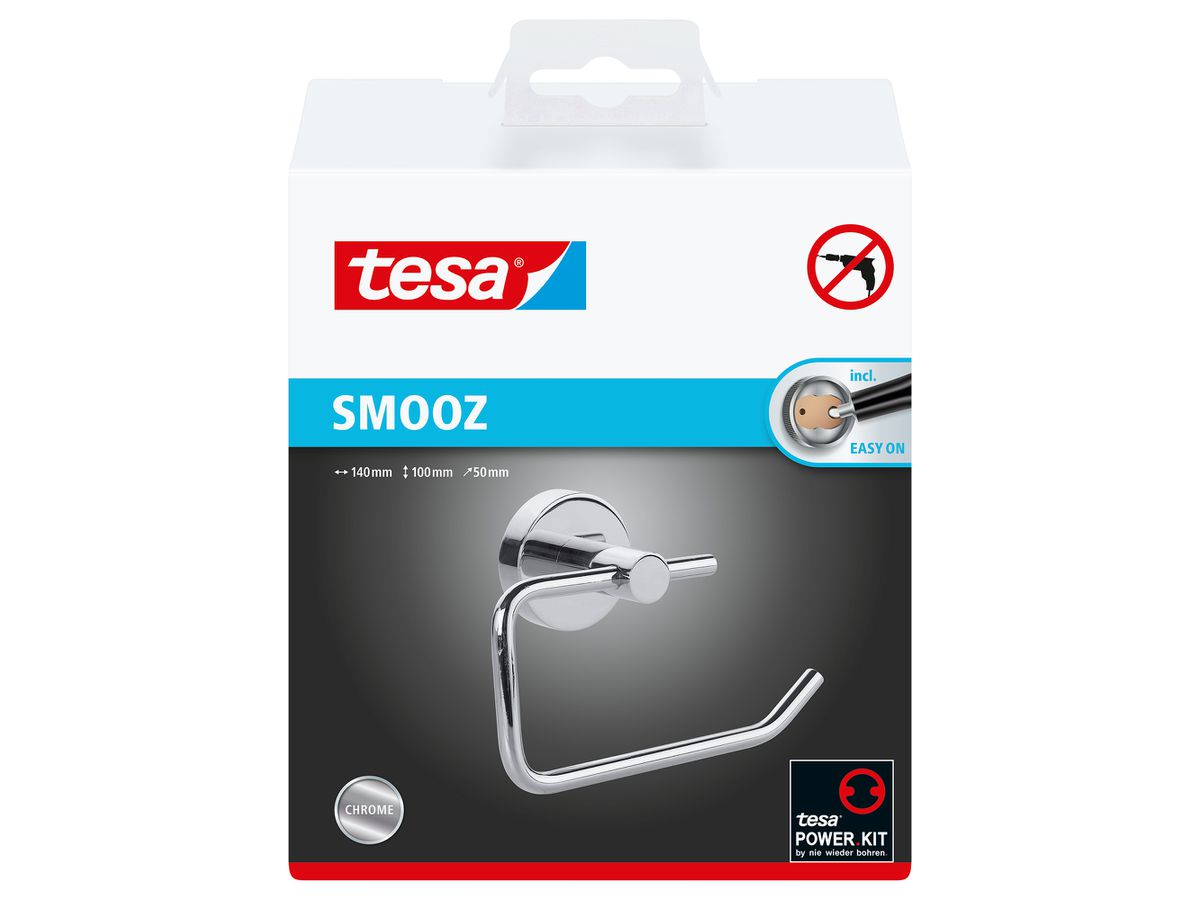 TESA Smooz WC-Rollenhalter 40314-00000 chrome, selbstklebend (4042448448309)
