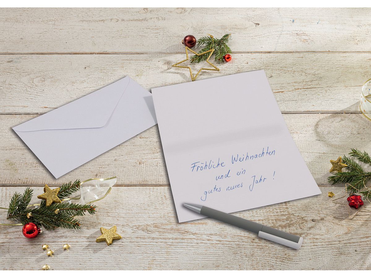 SIGEL Weihnachtskarten A6 DS089 Holzoptik, Kranz 25 Stück (4004360786389)