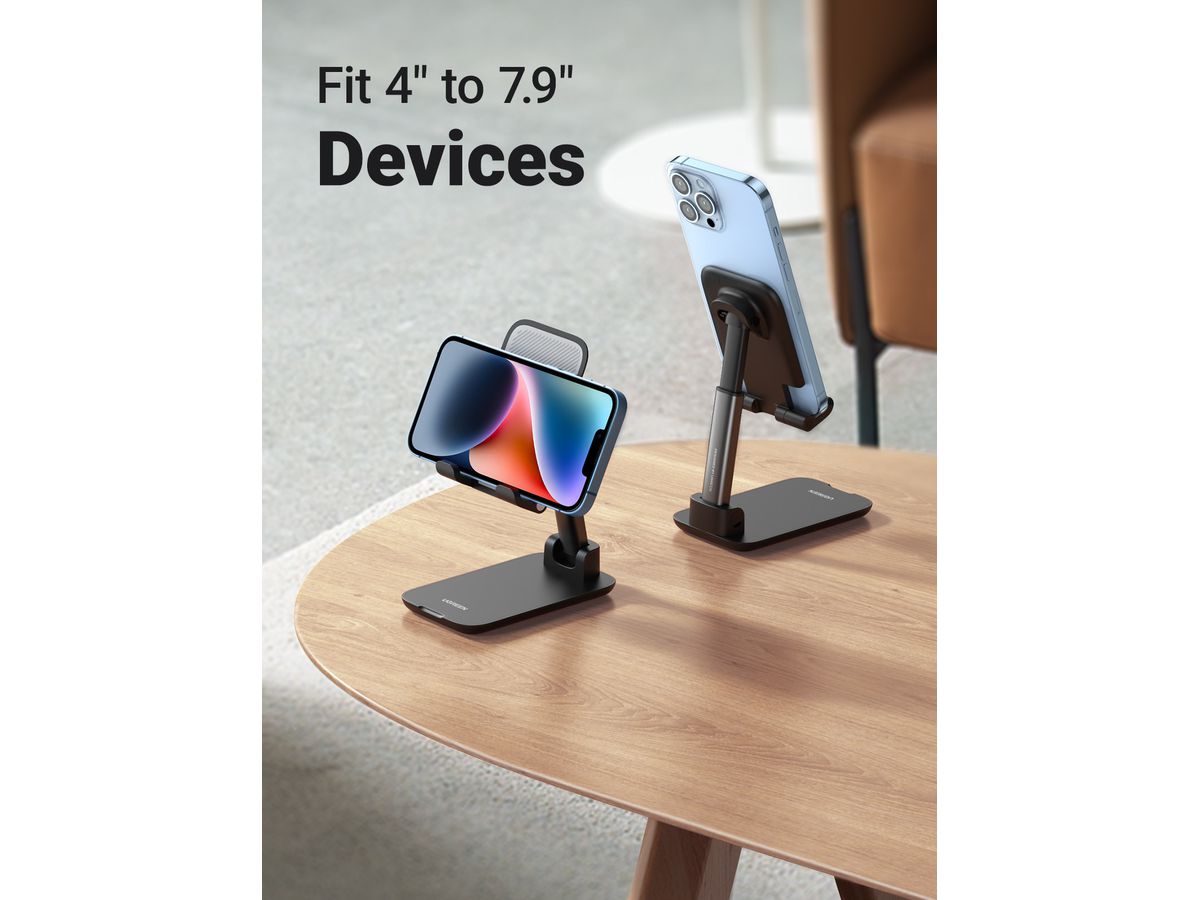 UGREEN Multiangle Phone Desktop 20435 Stand, Foldable, Black (6957303824359)