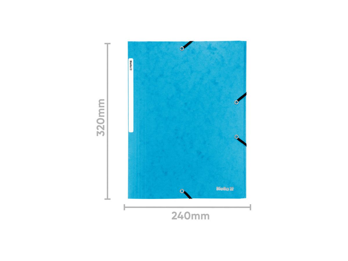 BIELLA Gummibandmappe A4 17840106U hellblau, 355gm2 200 Bl. (7611365426119)