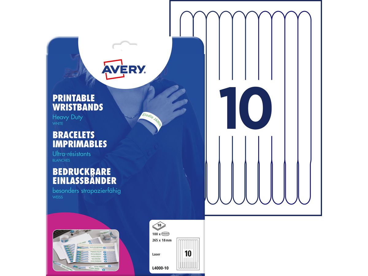AVERY ZWECKFORM Einlassbänder 265x18mm L400010 weiss 10 Blatt (4004182147924)