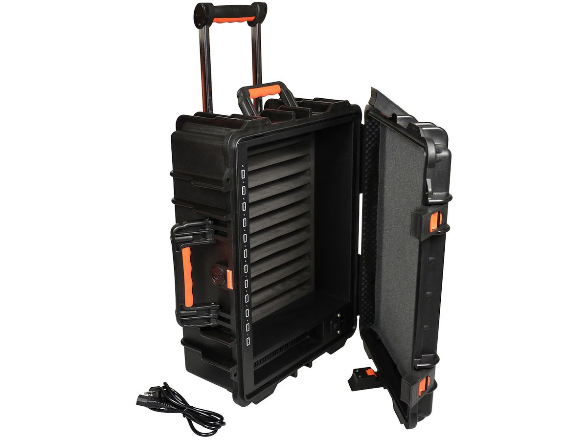 PORT Rolling Charging Cabinet 901952 12 Tablets, Black (3567049019525)