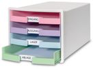 HAN Schubladenbox IMPULS A4/C4 14.75 weiss/pastell, 4 Schubladen (4012473120129)