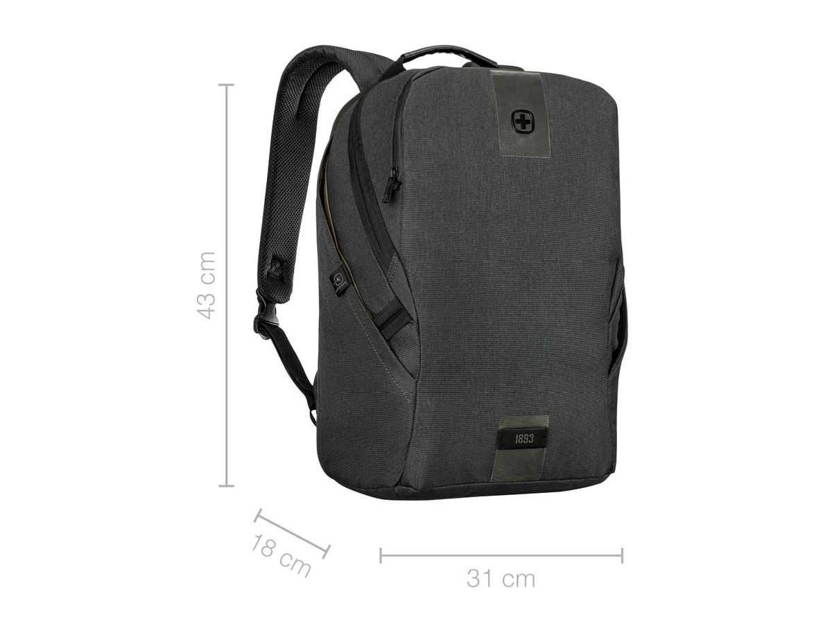WENGER MX ECO Light 16 Inch 612262 Laptop Backpack Charcoal (7613329169605)