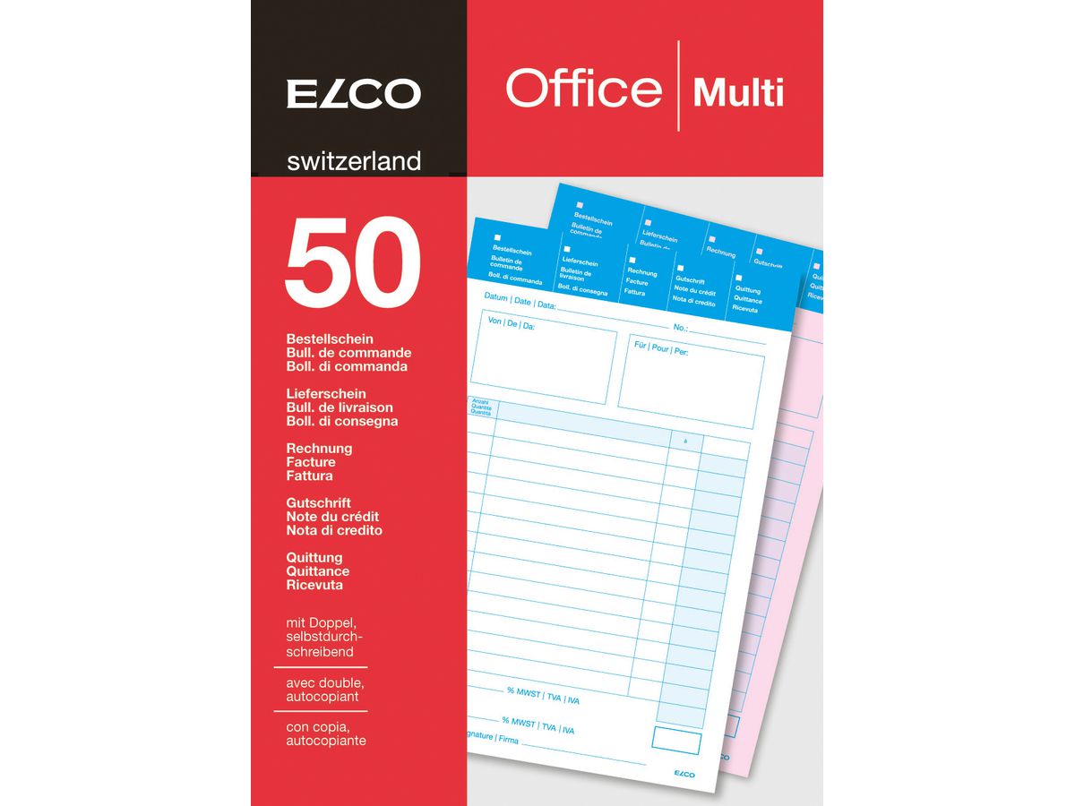 ELCO Multifunktions Formular A5 74595.19 60g 50x2 Blatt (7610425287707)