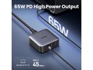 UGREEN USB Desktopcharger Nexode 90747 65W,2xUSB-A+USB-C, Black (6957303897476)
