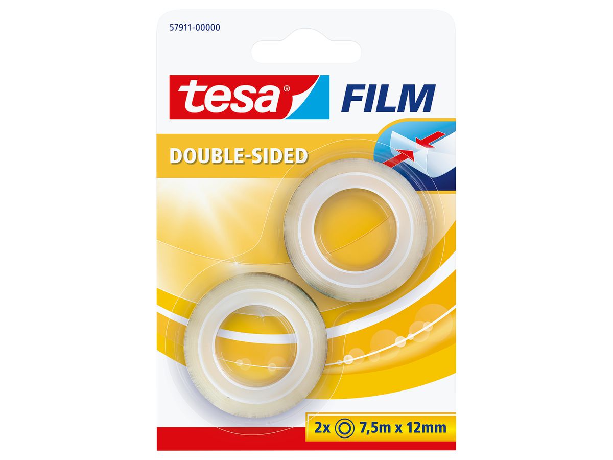 TESA Klebeband tesafilm 12mmx7.5m 579110000 transp.,doppels.,Blister 2Stk. (4042448899736)