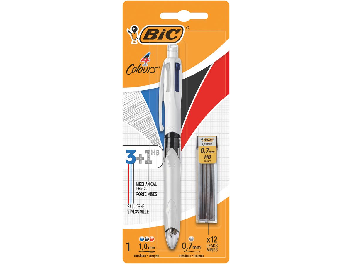 BIC Kugelschreiber + Minenhalter 942103 4 Colours 3+1, multifunction (3086123449541)