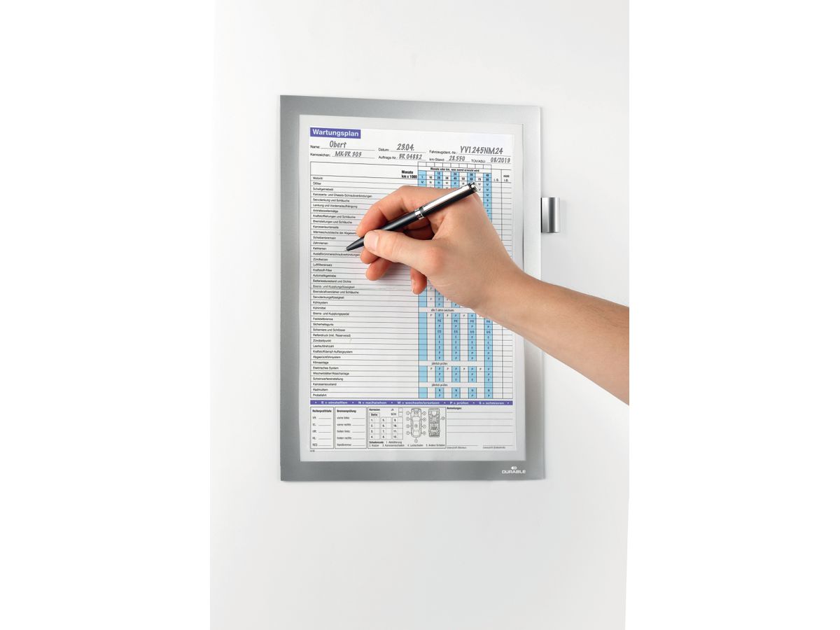 DURABLE Magnetic Note DURAFRAME A4 498923 metallic silber (4005546989686)