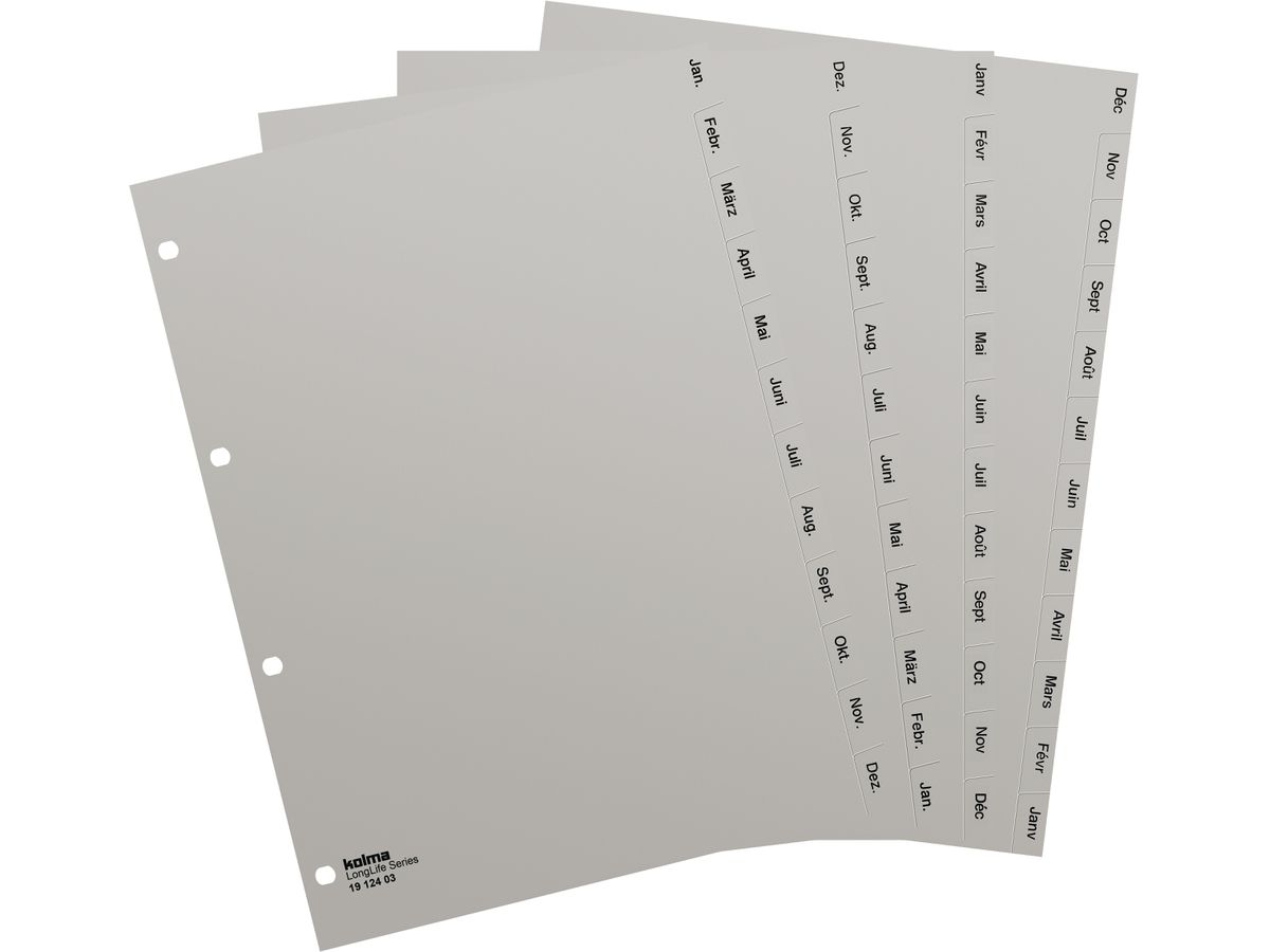 KOLMA Register LongLife A4 19.123.03 grau Dez-Jan DE (7611967190104)