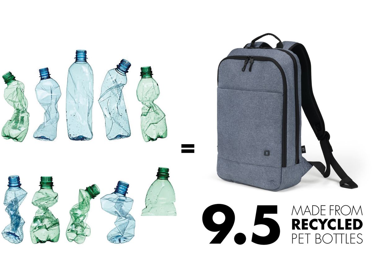 DICOTA Eco Backpack Slim MOTION D32014-RPET 13-15.6 inch Blue Denim (7640239420816)