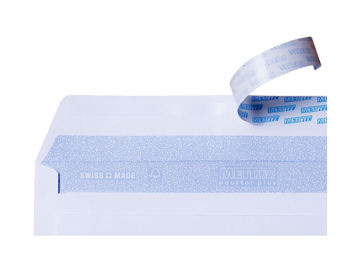 METTLER Envelope fenêtre droit C5/6 7064-80-S100 80g blanc, colle 100 pcs. (7640126060156)