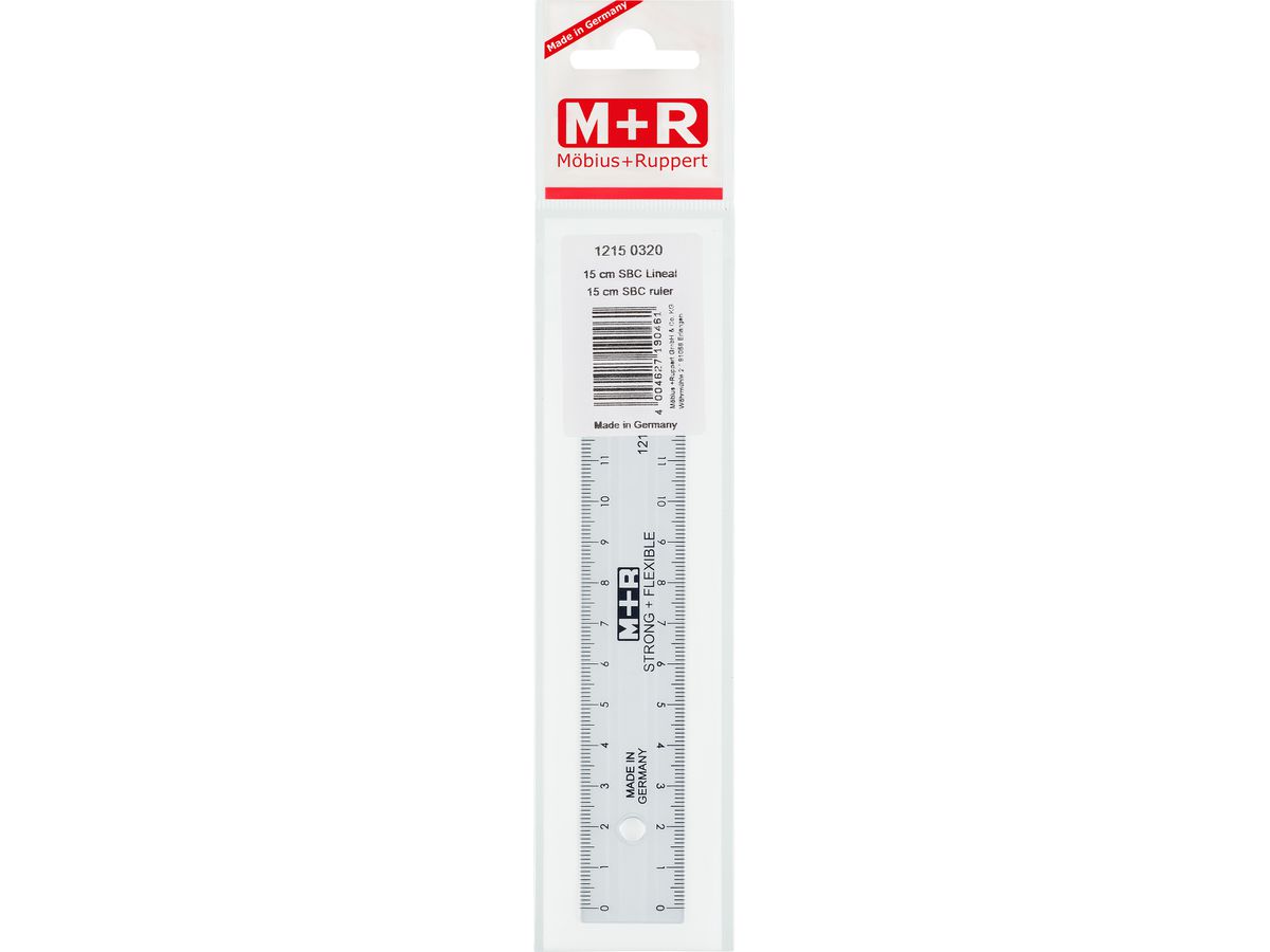 M+R Règle 15cm 712150320 transparent (4004627190461)