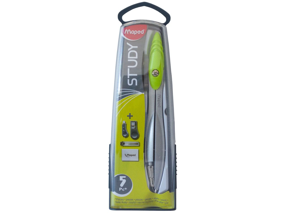 MAPED Zirkel Study 11940506 Maped 5-Teilig, assortiti (3154141194054)